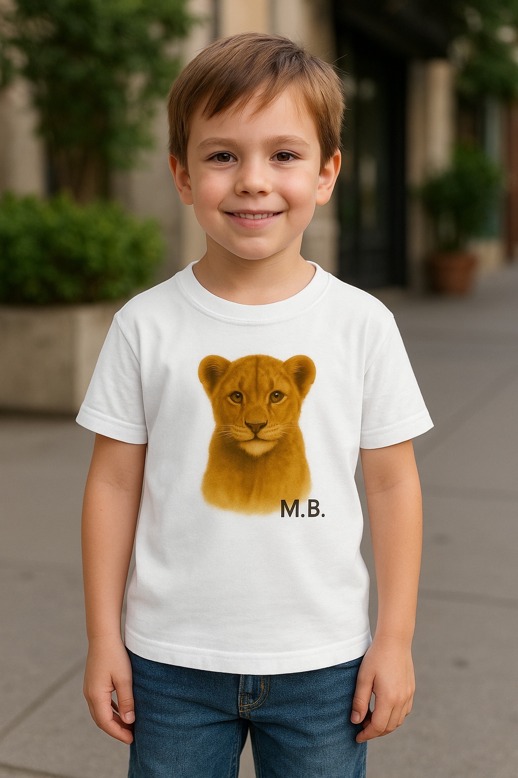 Kinder Löwen T-Shirt - Personalisierbar