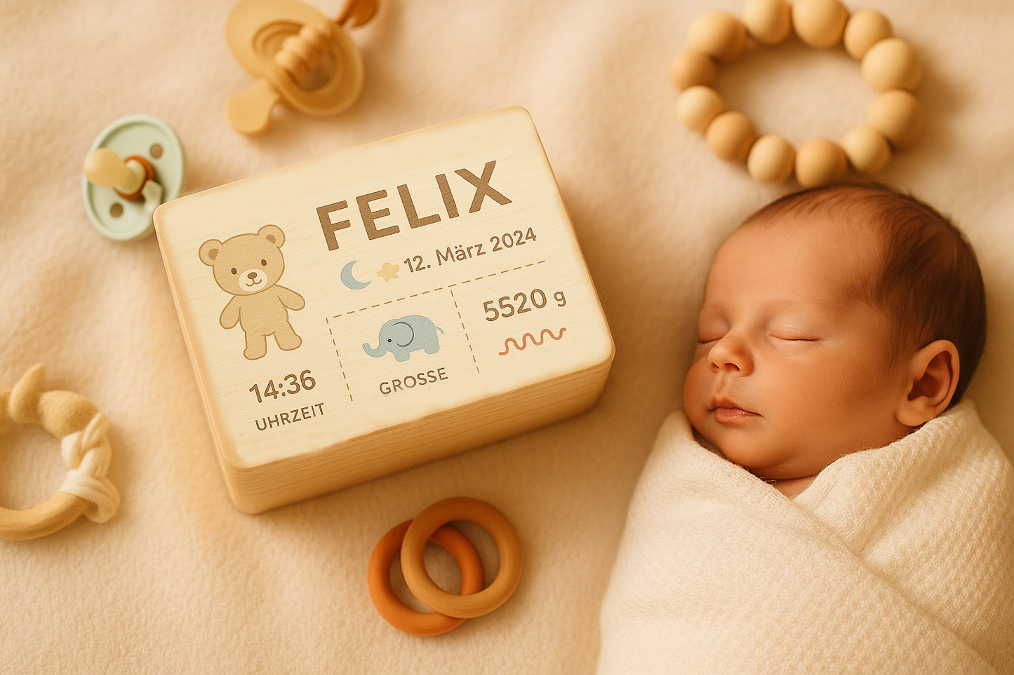 Personalisierte Erinnerungsbox aus Holz – für die schönsten Momente im Leben