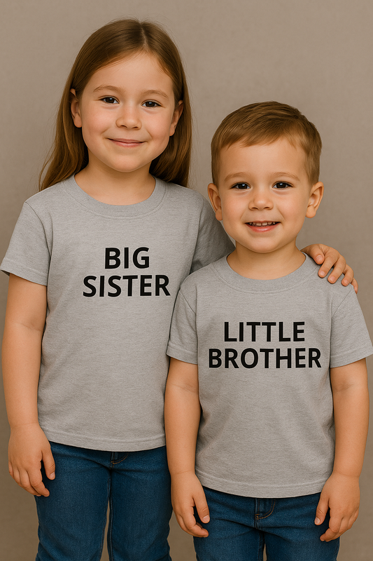 T-Shirt mit Schrift - Personalisierbar - Big sister - Little Brother