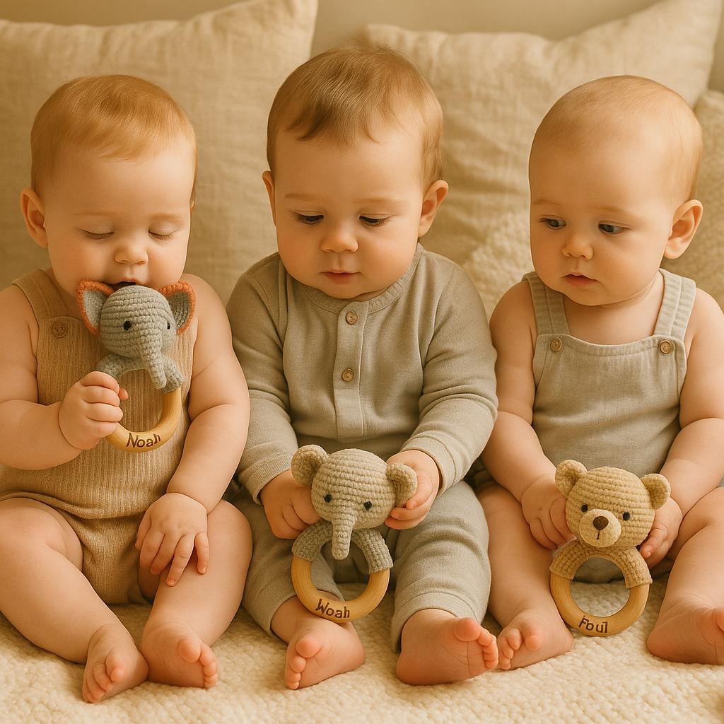 Personalisierte Beißringe – Tierisch süß & mit Liebe graviert